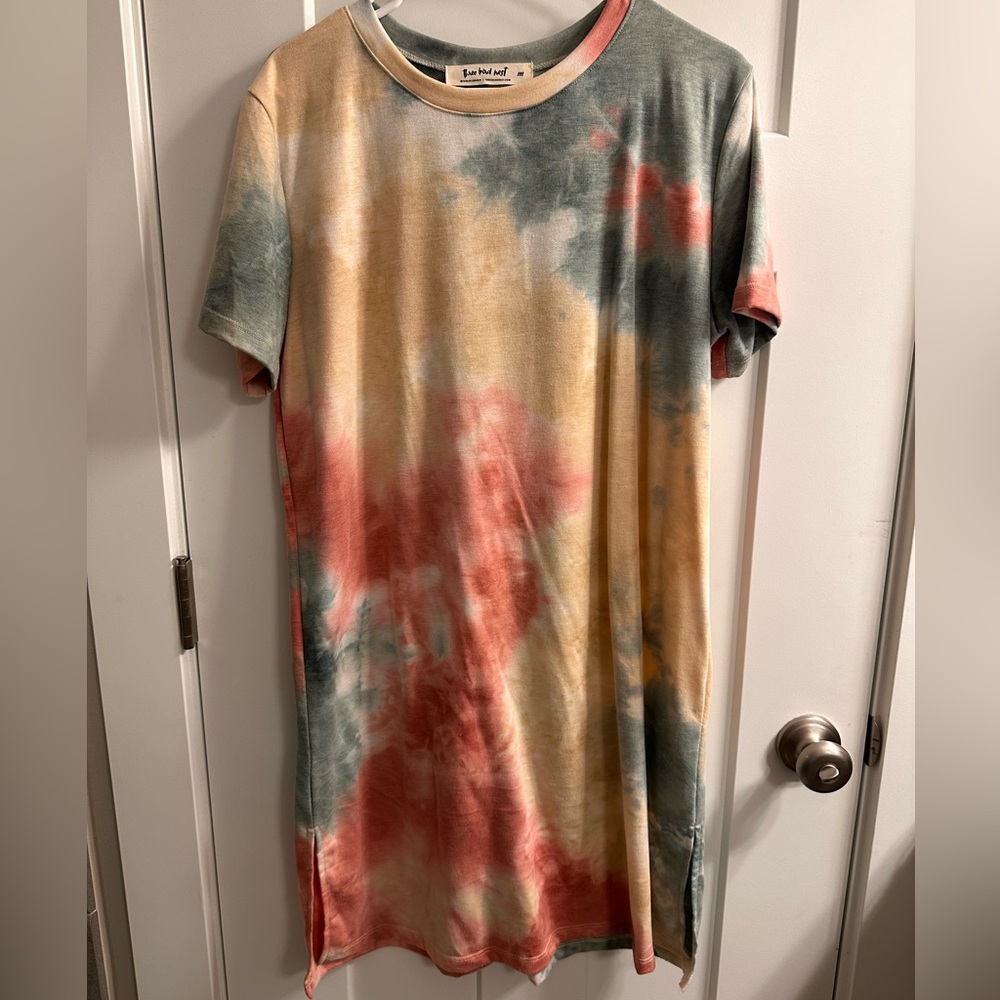Three Bird Nest Tie-Dye Mini Dress - Multicolor